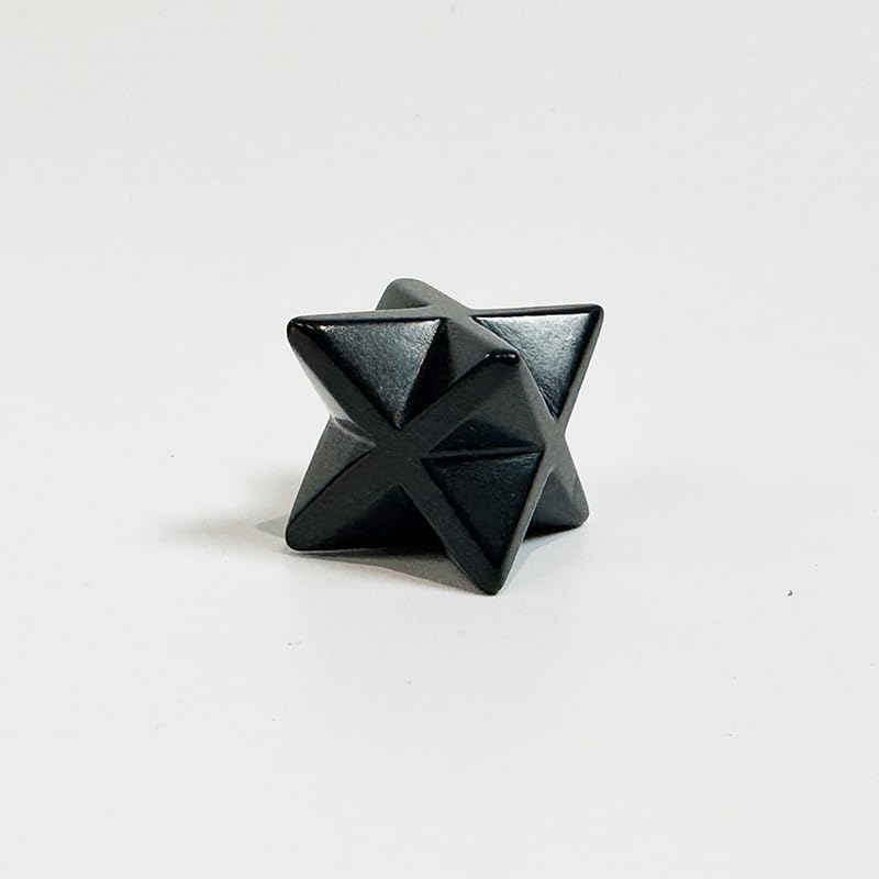 Shungite Stone Merkaba Sacred Star and Polyhedron Set - Crystal Geometry Collectibles Teaching aids- Protection Sacred Meditation Energy Generator