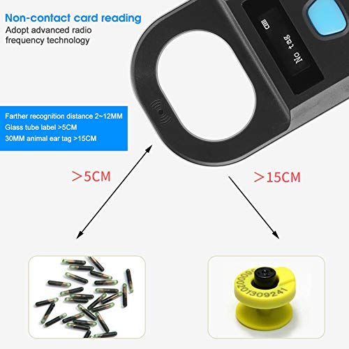 Plyisty Pet Microchip Reader Scanner, 134.2kHz ISO11784 EMID/FDX-B Animal Pet Reader - Image 3