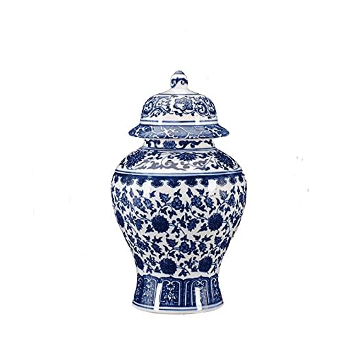 Cinese vasi decorativi in ceramica zenzero brocca tradizionale blu e bianco porcellana tempio brocca per la decorazione domestica,H31cm