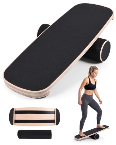 Balance-Board-for-Adults-Surf-Trainer-with-Wooden-Roller Balance Board for Adults, Surf Trainer with Wooden Roller - Image 1