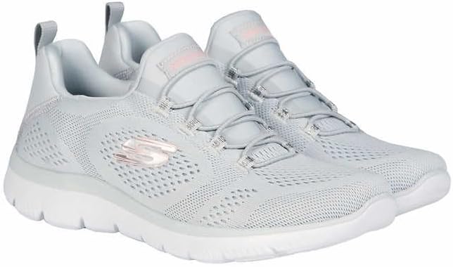 Skechers Womens Summit Sneaker, Gray/Pink, 10