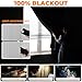 Jilron Magic Tape Stick on Portable Curtains for Windows,Bedroom Blackout Curtains for - Thermal Lnsulated No Drill Curtains Room Darkening Black Small Drapes(1 Panels,35Wx48L inch-White)