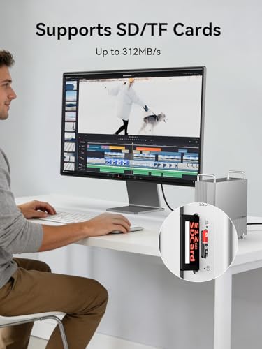 Image of ACASIS 40Gbps Mac mini M4 Dock & Stand with Dual-Bay NVMe SSD Enclosure,11-in-1 Docking Station for Mac mini M4 /M4 Pro, Dual DisplayPort MST, 3xUSBA 10Gbps, 30W PD, SD /TF Reader