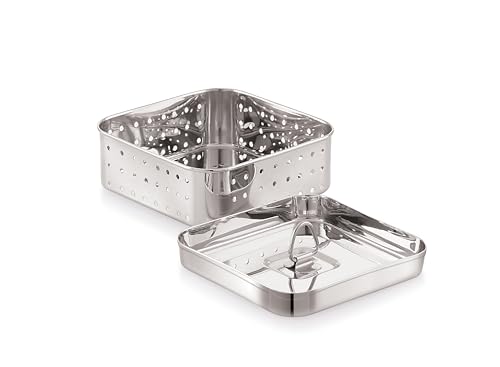 Image of Tosaa Stainless Steel Paneer Maker Mould - Medium Size (250ml) | Square Paneer /Tofu Press with Lid | Whey Separator for Homemade Paneer, Tofu & Cheese | Easy to Use & Clean