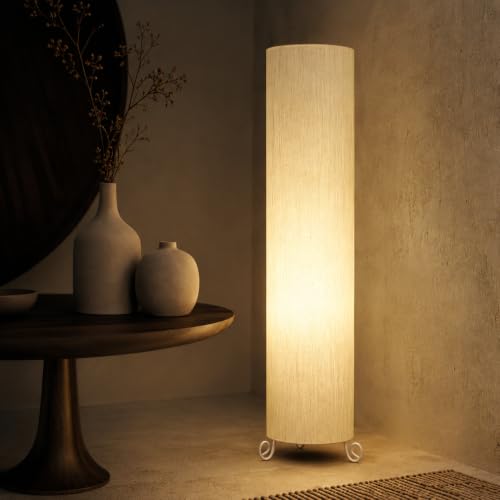 Image of Cotton Fabric Floor Lamp for Bedroom's Desk Lamp for LivingRoom, Bed Room, Office | Night Stand Dimmable Room Floor Lamp for Reading Corner Lamp | Bulb Included