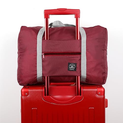 Generic Travel Dufflel Bag - 𝘞𝘦𝘦𝘬𝘦𝘯𝘥𝘦𝘳 Bag - 𝘗𝘦𝘳𝘴𝘰𝘯𝘢𝘭 Item Bag - Overnight Bag - Gym Bag with Strap, LightWeight and Foldable, for Women and Men, 𝘔𝘺 𝘖𝘳𝘥𝘦𝘳 𝘋𝘦𝘢𝘭𝘴, Wine3