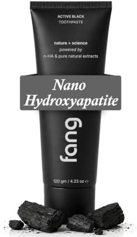 Fang Natural Toothpaste|Teeth Whitening|Heals Sensitive Teeth|Fights Cavities, Gum Diseases & Bad Breath|SLS & Chemical Free |Organic, Vegan (Pack of 1, Activated Charcoal)