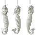Elegant White Resin Mermaid Holiday Ornaments Set of 3 Midwest CBK