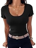 Design unique : Des volants espiègles sur les manches et l'ourlet ajoutent une touche de féminité délicate à ce haut basique. Simple mais raffiné, il permet de créer des looks stylés au quotidien