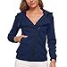 Genmoral Oblique - Felpa da donna con zip e tasca - blu - Medium