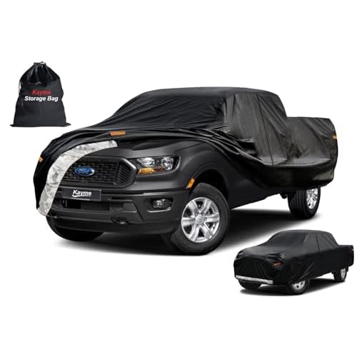 Kayme Truck Cover Custom Fit Ford Ranger(1990-2011) Super/Extended/Regular Cab SB. Full Exterior Heavy Duty Outdoor Pickup Truck Car Cover Waterproof