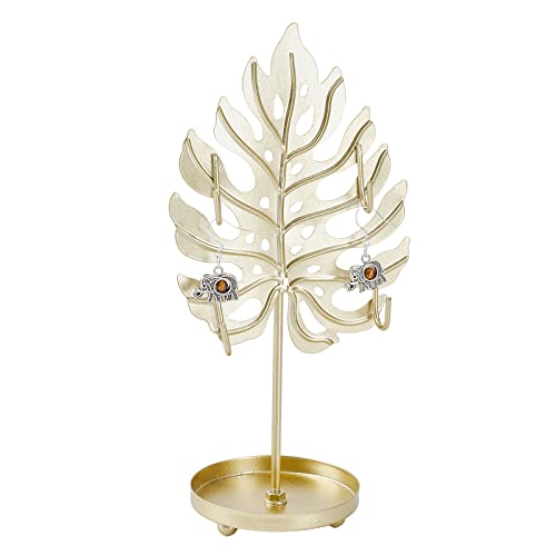 Chgcraft Tortoise Dorsal Leaf Jewelry Rack With Metal Tray Jewelry Organizer Stand Jewelry Display Stand Hanging Organizer For Ring Earrings Necklace Bracelet, 200X66X96Mm #TOP14