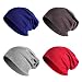 JOYEBUY 4 Pack Women Men Stylish Cotton Beanie Cap Slouchy Beanies Hats Soft Sleep Cap (Style C)