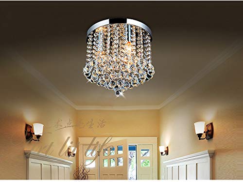 Junhong-Flush-Mount-Ceiling-Light-LED-3-Brightness-K9-Crystal-Chandelier-Pendant-Light-Apply-to-Living-RoomCorridorAisle-Lightswith-LED-Bulbs-D138-x-H11-D35cm-x-H28cm