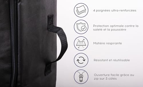 Housse protection matelas déménagement noir 90x200cm pour le transport - 3