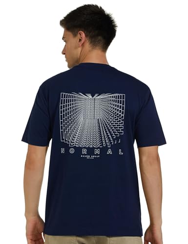 Image of Allen Solly Men's Cotton T-Shirt | Drop Shoulder | Back Print | Regular Fit | Casual Streetwear Style