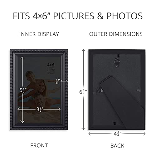 Langdon House 4X6 Picture Frames (Black, 6 Pack), Contemporary Frame Set, Wall Mount Or Table Top, Prosperity Collection #TOP2