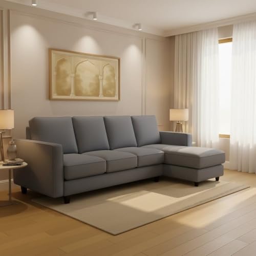 Image of The MM Furniture store Premium Fabric Sofa - Ash (6 Seater - RHS)