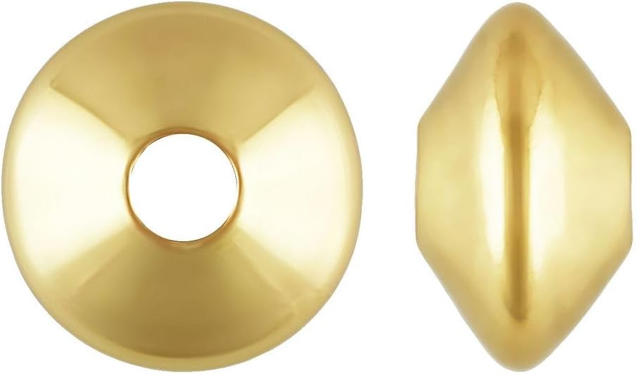 50pcs Adabele Real 1/20 14K Gold Filled 4.5mm (0.18 Inch) Saucer Bead Small Round Loose Beads Spacer (Hole 1.3mm) Non Tarnish for DIY Craft Jewelry Making JK2-G4
