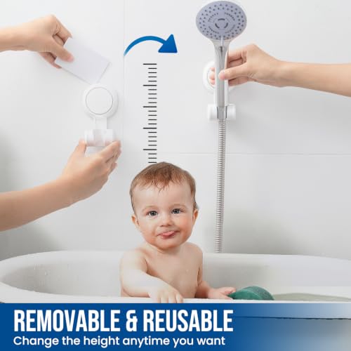 Image of TAILI Suction Shower Head Holder,Height Angle Adjustable,Universal,White