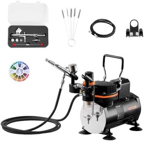 VEVOR Kit de Aerógrafo con Compresor de Aire 1/6 HP, Aerógrafo de...