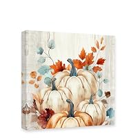 Herbst-Wandbilder Mit Kürbis-Motiv – Set Aus 4 Rustikalen Ölgemälde-Drucken Für Wohnzimmer & Herbstdeko