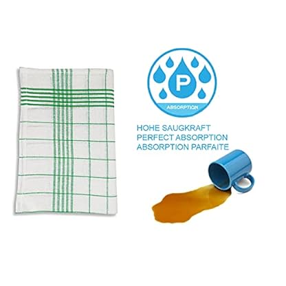 MTEXT Geschirrtücher Küchenhandtuch aus 100% Baumwolle 10 Stück Pack, 50x70 cm, 60g, grün weiß karriert (Grün) – Bild 7