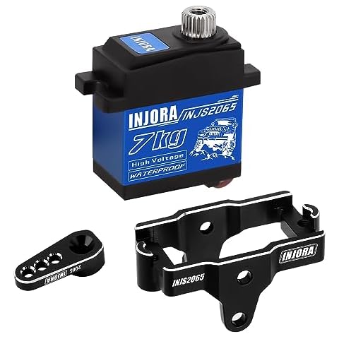 INJORA 7KG Servo INJS2065 with Mount and Servo Horn for TRX4M TRX4MT 1/18 RC Crawler Upgrade Parts, High Torque Waterproof Cover