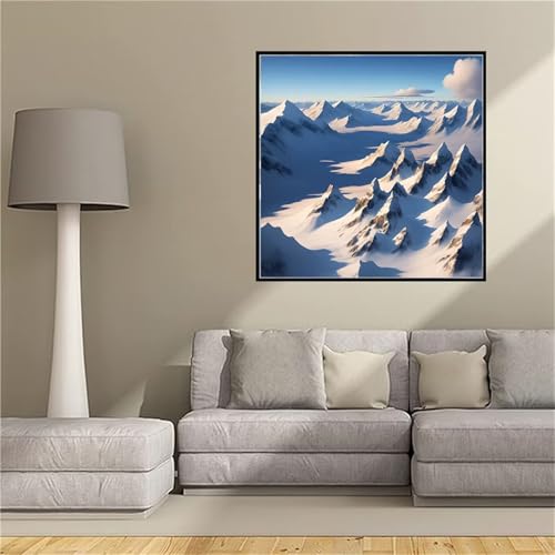 Kit Broderie Peinture Diamant Adulte Montagnes Enneigées 5D DIY 1b2