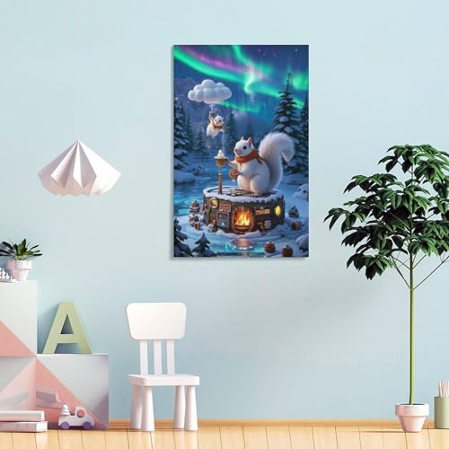 Écureuil murale décoration affiche toile 50x75cm pour salon - 4