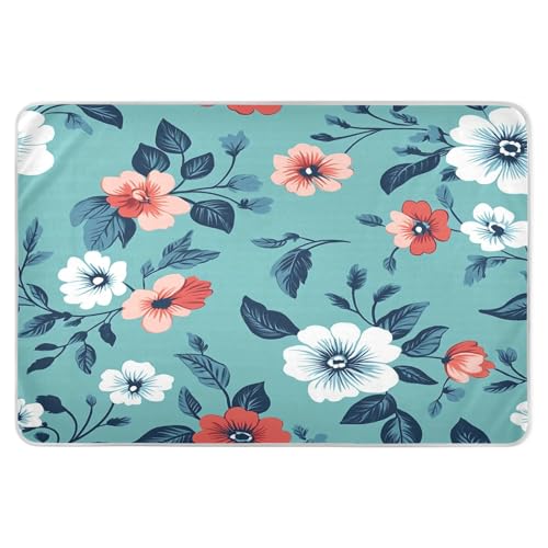 BOESI Graffiti Vintage Floral Pattern Waterproof Pads for Bedwetting and Incontinence, Reusable Pads, Reusable Diaper Pads for Bed, Sofa, Travel