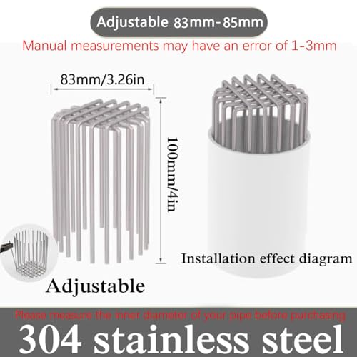 Image of Rust-Resistant Metal Wire Grid Drain Outlet Stopper with Anti-Rat Design, Flexible Universal Pipe Guard for 83-85mm Diameter, Prevents Clogs & Rodent Entry (Excluding Water Pipes)
