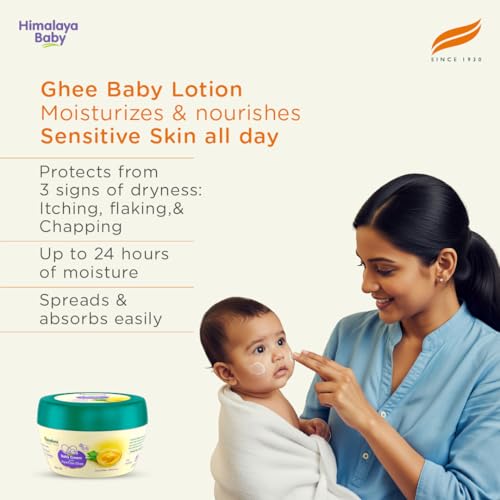 Image of Himalaya Baby Cream with Pure Cow Ghee & pH5.5 (200ml) | Moisturizes & nourishes skin all day long | For Dry and sensitive skin (Pack of 4)