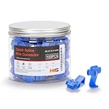 HKS 100PCS Blue Quick Splice Wire Connectors 16-14 AWG | IDC Solderless Snap Lock Crimp Terminal | Self-Stripping Insulated Electrical Splice Connector for Automotive, Marine & DIY Wiring