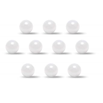 Bettomshin 5Pcs 0.1 Inch/ 2.5mm Bearing Balls, G10 Precision Ceramics Bearing Balls, HRC>=71 Hardness Zirconia Ceramics Ball, High Strength High Wear Resistance for Linear Rail, Stir, Wheel White