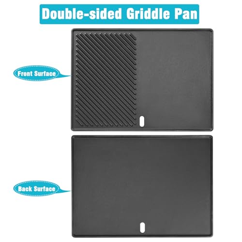 43 x 31,5CM Gusseisen Grillplatte für Landmann Triton 3 & 4 Brenner, Enders Monroe PRO 4, Enders Boston 4, Enders Boston 6, Broil King Baron, Crown, Gusseisen-Plancha, 1 Pack