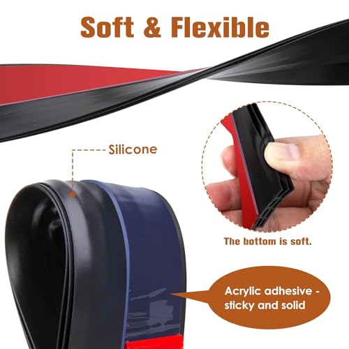 Image of Silicon Bottom Sealing Strip Rubber | Under Gap Filler Strip Rubber | Door Gap Sealing Strip | Sealer from Cockroach, Insect, Bugs, Door Seal Strip Air & Dust 39 Inch. (Black)