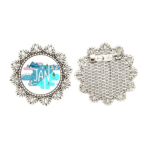 Broche de plata diseño flor de enero mediumjoyas de solapa mujer
