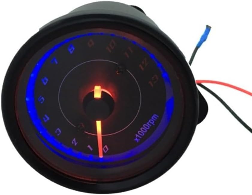 Odometer Speedometer Motorcycle Tachometer Meter Backlight Gauge Rev Counter 12V Auto Tacho Meter Pointer 0-13000 RPM Universal Refit