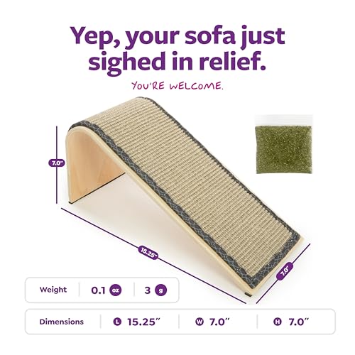 SmartyKat Sisal Angle Ramp Cat Scratcher, Natural Woven Sisal Surface & Stable Wooden Structure with Organic Catnip by SmartyKat - Image 3