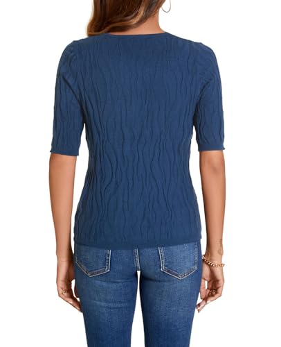 MINTLIMIT Womens Short Sleeve Sweater Summer Pullover Shirt Tops Texture V Neck Casual Knit Tees Tops3