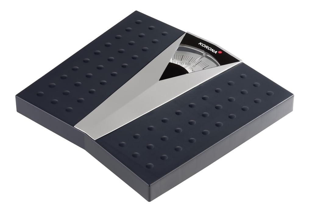 Korona 76620 Mechanische Personenwaage Henry in Grau - Präzise Körperwaage für Personen bis zu 130 kg - Analoge Waage