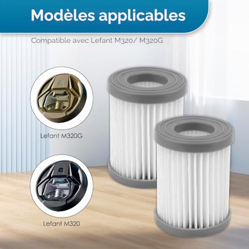 (3 pièces) M320 Filtres HEPA de rechange pour l'aspirateur robot Lefant M320/ M320G, kit de filtres, verticaux, filtres à cartouche, filtre d'aspirateur, kit d'accessoires – vue 5