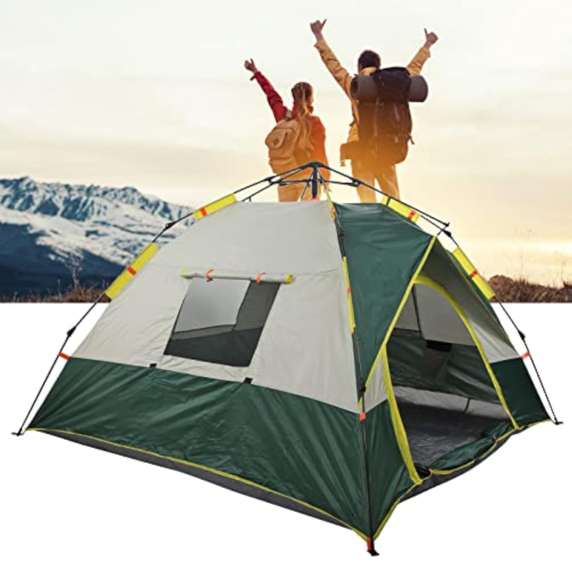 Camping Tent, Folding Tent Large Space Double Layer Waterproof