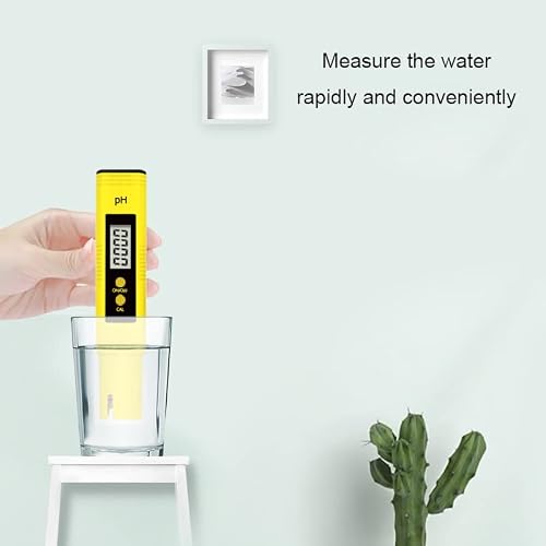pH Meter for Hydroponics, Household Drinking, Swimming Pool, Aquarium, Aquaculture, Lab - pH Water Meter, pH Tester, pH Water Tester, 0.01 High Accuracy, 0.00-14.00 Measure Range - Zalengine (Yellow) - Thumbnail 3