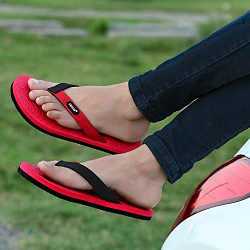 Image of Birde Texos Premium Range of Slippers and Flip Flops for Men - (Navy & Red UK6)