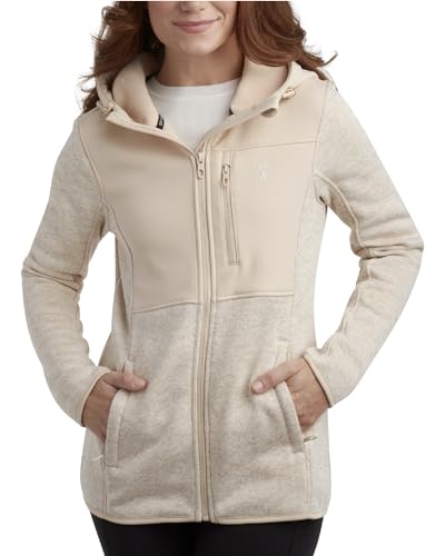 Spyder Women's Softshell Jacket - Bonded Micro-Fleece Lightweight Jacket Women - Full Zip Up Hooded Jackets for Women (S-XL), Size Medium, Pearl