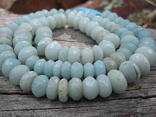 Perles aigue-marine en fil de 35cm pour créer vos bijoux d'été et colliers de vacances