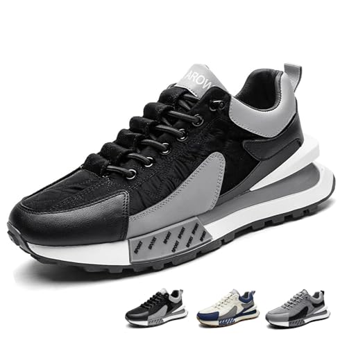 Zapatillas informales para hombre, cómodas y ortopédicas, resistentes al agua, para caminar, tenis y baloncesto, Negro , 41 EU