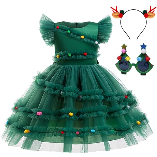 Disfraz Árbol de Navidad para Niñas con Accesorios miniatura 1